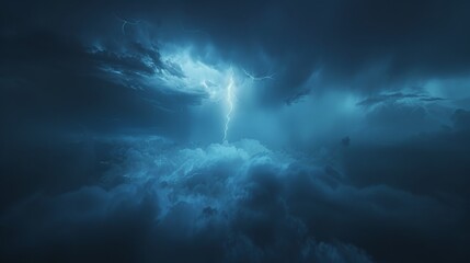 Wall Mural - lightning strikes against the dark cloudy sky