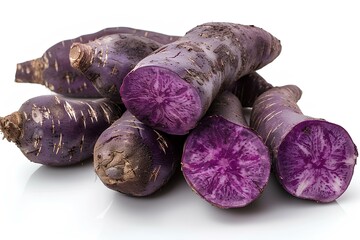 Wall Mural - A pile of purple potatoes sitting on top of each other