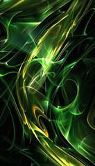 Poster - vibrant abstract background in green, yellow, and black tones for artistic designs
