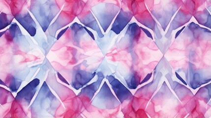 Wall Mural - A detailed watercolor pattern displaying harmonious blends of purple and pink hues creating an intricate abstract design that's perfect for artistic backgrounds.