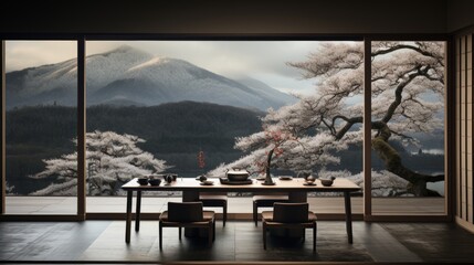 Poster - Modern japanese scandi fusion interior design for stylish and contemporary kitchens