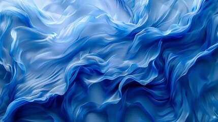 Poster - Abstract blue fabric waves