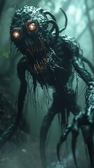 closeup creepy looking creature forest cinematics lighting carnage fangs middle riot entertainment bitter black ooze high