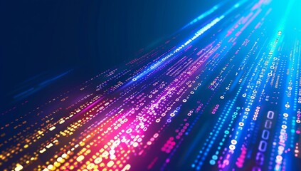 Poster - A colorful abstract background with dots and lines. AI.