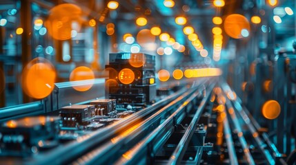 Aufkleber - Abstract bokeh background with industrial machinery