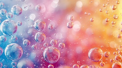 Poster - Colorful bubbles in liquid