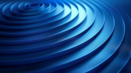 Poster - Glowing blue circular lines abstract