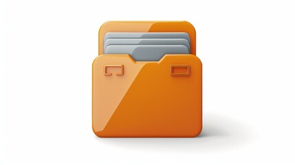 Poster - Orange database folder icon with grey accent