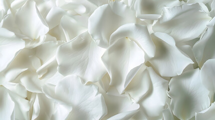 Poster - White rose flower petals Macro flowers backdrop for holiday design Abstract floral background Soft focus : Generative AI