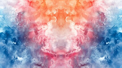 Poster - Abstract watercolor pattern in blue, red, and orange