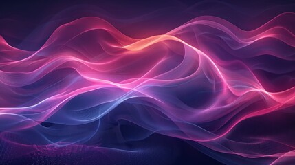 Poster - Abstract flowing lines in pink and blue