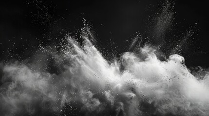 Poster - White powder explosion against black background