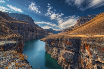 Poster - A serene mountain lake surrounded by majestic peaks