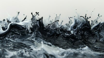 Poster - Black and white paint splash