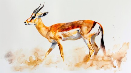 Poster - Wild gazelle in natural habitat, suitable for nature or wildlife photography use