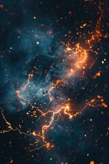 Poster - A night sky with stars and city lights