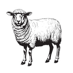 Poster - Sketch of sheep, Hand drawn