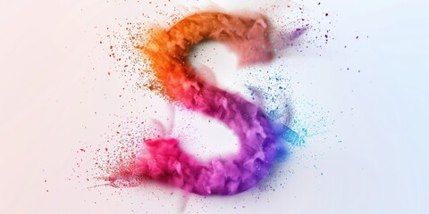 Poster - A vibrant design created with colored powder on a white surface, great for various uses such as art, decoration, or branding