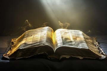 Aufkleber - A person's favorite book lying on a wooden desk, great for a study or home scene