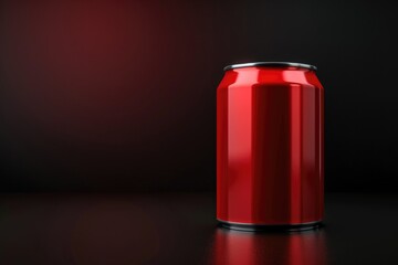 Poster - A can of soda sits on a table with no background or surrounding objects, ideal for use in food and drink compositions