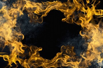 Aufkleber - A close-up shot of a flame on a dark, black background
