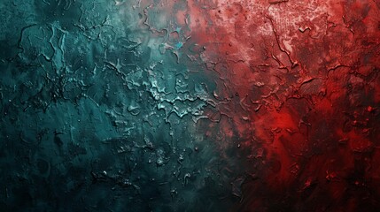 Wall Mural - Textured abstract background in teal and red