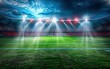 © Artvision - Illuminated Stadium at Night with Empty Field. Generative ai