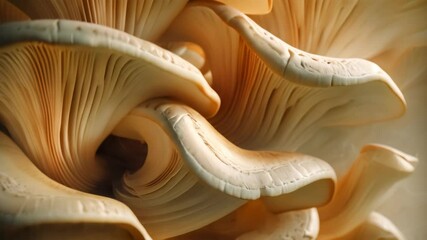 Canvas Print - A group of mushrooms seen up close, showing various shapes and sizes, Create a series of abstract shapes that mimic the organic form of porcini cep mushrooms