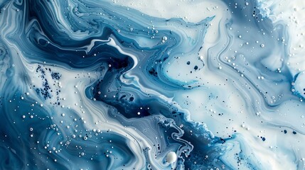 Wall Mural - Abstract blue marble swirls