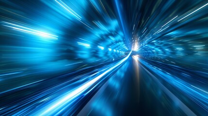 Poster - Abstract blue speed lines design
