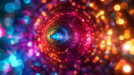 Poster - Abstract colorful lights in circular formation