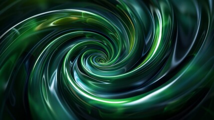 Poster - Green spiral abstract