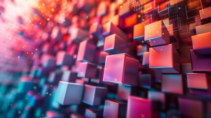 Poster - Abstract colorful cubes
