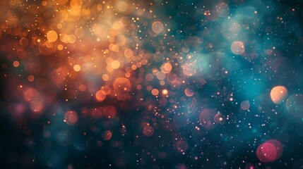 Poster - Abstract bokeh lights in teal and orange