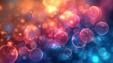 Poster - Abstract colorful light circles background