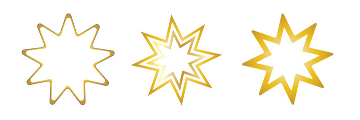 Poster - nine pointed star bahai symbol set