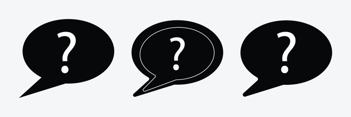 Poster - Comment question line icon set. FAQ line icon. question and answer pictogram. inquire bubble. ask or request sign. frequently asked questions icon for Ui designs.