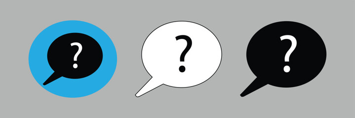 Poster - Comment question icon. questions suggestions comments, icon outline.
