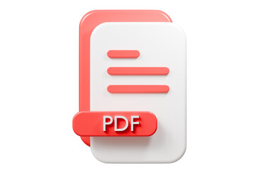 Fototapete - 3d file doc pdf icon. minimal word pdf document icon. document form. business work company icon conc
