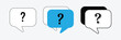 © RadiantForms - Question mark icon set. Bubble question icon, FAQ questions symbol on a white background. Eps 10.