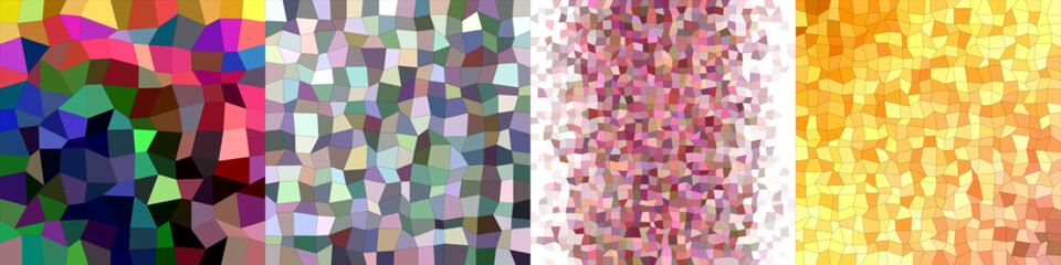 Poster - Abstract rectangle polygon pattern background set