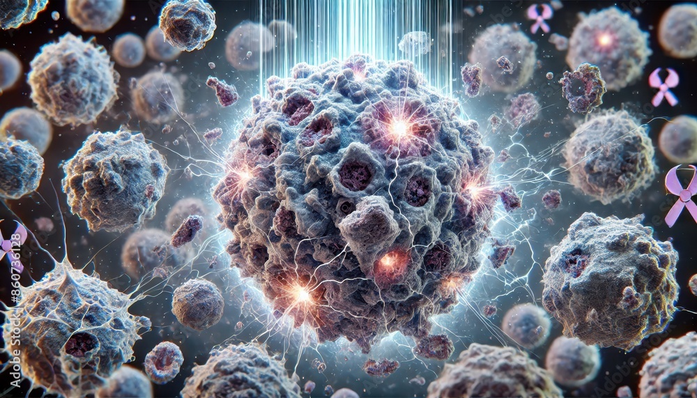 Detailed 3D Visualization of Cancer Cells with Breast Cancer Awareness ...