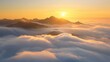 © decorator - Majestic sunrise over cloud covered mountains in hd photography capturing spectacular scenery