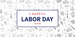 © Hanna Bykova - Happy Labor Day. Banner for Labor Day with tools. Hammer, screwdriver, wrench, gloves, construction helmet. Vector illustration. For posters, banners, advertising.