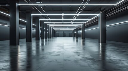 Modern Concrete Underground Hallway