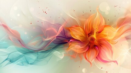 Canvas Print - Vibrant Blossom: Colorful Abstract Flower Design