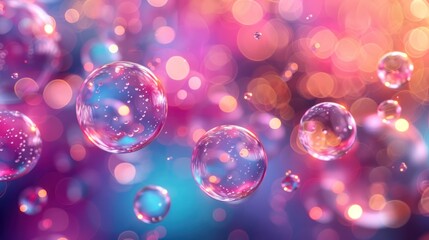 Colorful Liquid Bubbles - Abstract 3D Render Animation, Seamless Loop