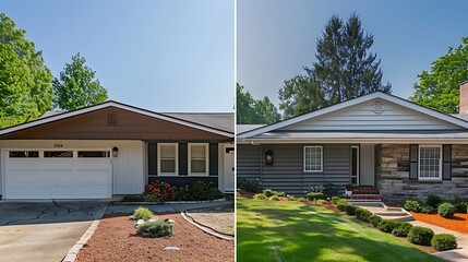 Wall Mural - before and after image of a renovation project