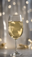 Wall Mural - A glass of white wine on a transparent background file