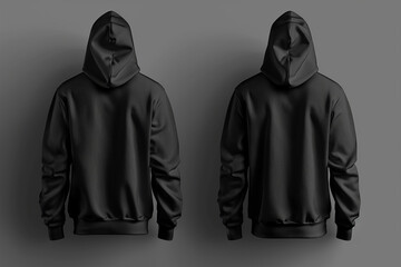 Front and Back View Hoodie Mockup